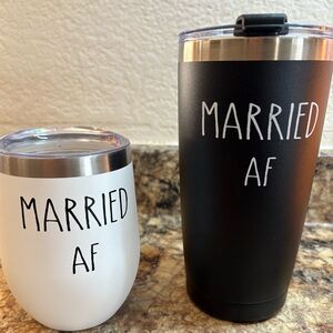 Married AF Black and White Tumbler Set